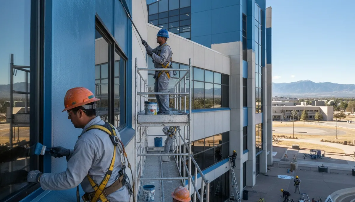 Painting contractor in Colorado Springs, CO preparing a residential exterior for painting